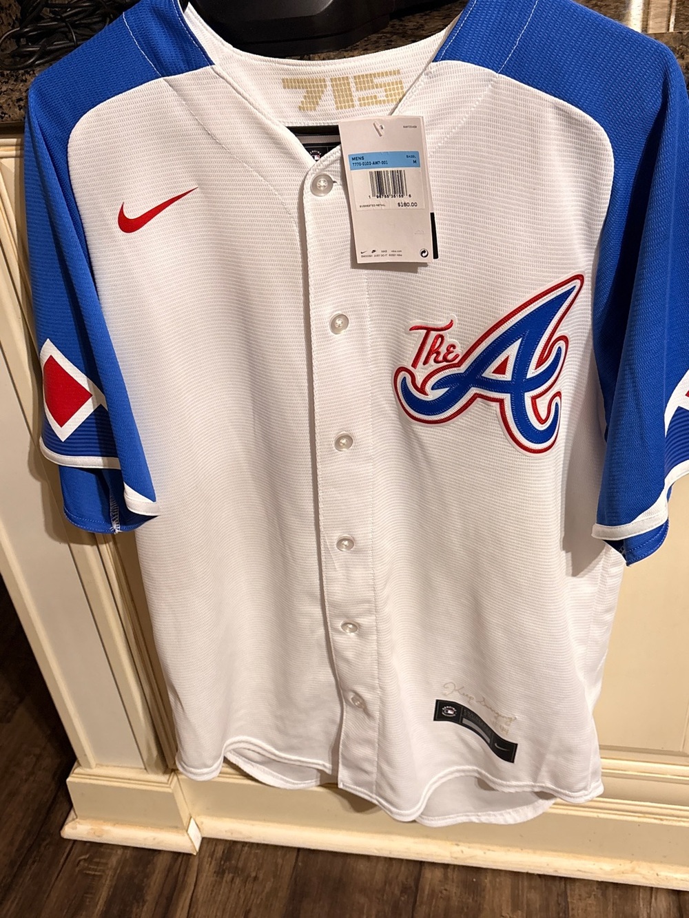 Nike MLB Atlanta Braves White Royal Blue Red Jersey Rosario player